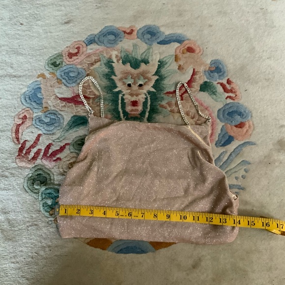 NWT Norma Kamali Snake Mesh Swim Bottom Gold & Sparkly Top Rhinestone w Straps - Picture 10 of 13